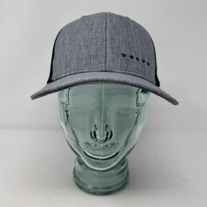 Volvo Trucker Hat Cap Mesh Back Adjustable Gray Black Logo